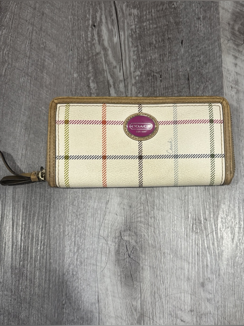 Vintage coach Peyton Tattersall Rainbow Wallet